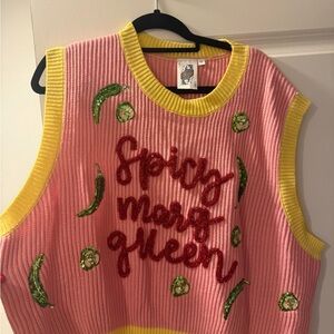 QUEEN OF SPARKLES Pink and Yellow Spicy Margarita Top